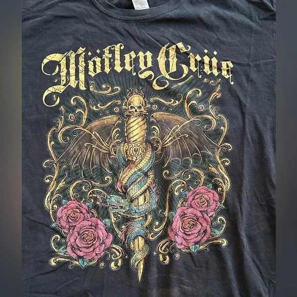 Motley Crue Exquisite‎ Dagger T-Shirt Black Size 2XL XXL Black Band - Picture 2 of 7